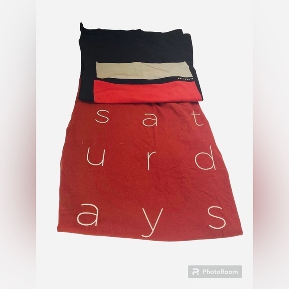 2 Saturday Surf NYC tees bundle black size small & red medium men’s - Picture 1 of 3